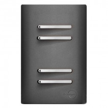 Conjunto Interruptor Quadruplo Simples 4x2 - Novara Preto Grafite Cromado